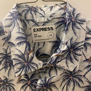 Express Men’s Button down Palm Trees Summer